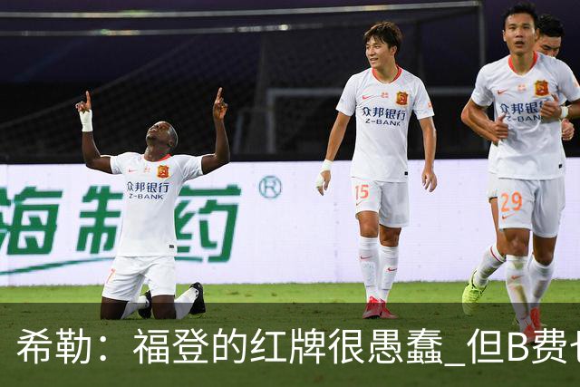 希勒：福登的红牌很愚蠢 但B费也应该被红牌罚下，如果罚就都得罚
